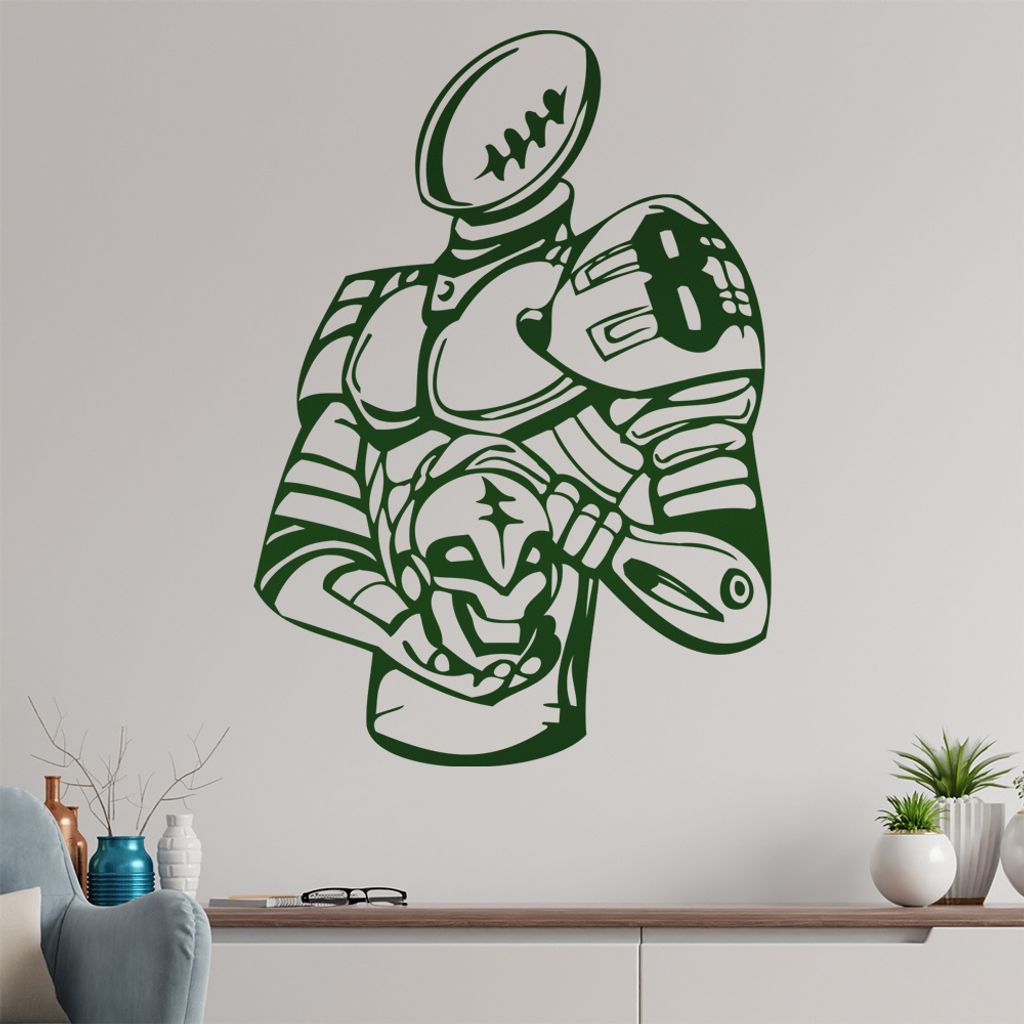 Football Spieler Wandtattoo in 6 Größen - Wandaufkleber Wall Sticker - Dekoration, Küche, Wohnzimmer, Schlafzimmer, Badezimmer