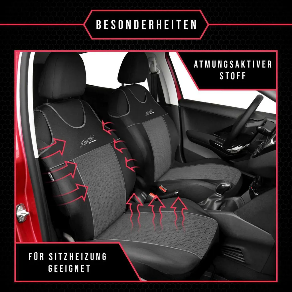 Coprisedili Auto Audi Q3 Grigio Stilo P1 | Protezione Universale Premium - 3