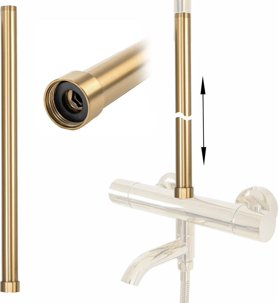 Rea Verlängerung Für Bade-Duschgarnitur 50Cm Brush Gold Produktbild 