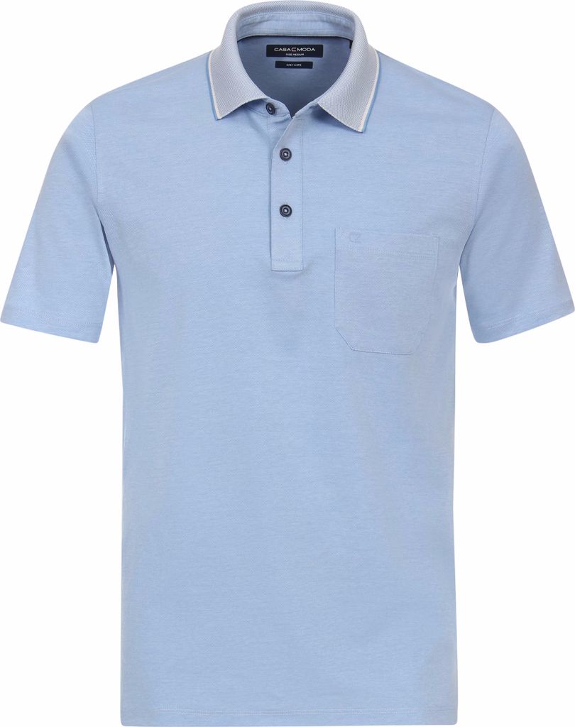 CASAMODA Herren Poloshirt Kurzarm Regular Piqué Hellblau M