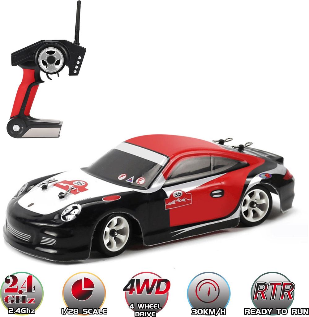 WLtoys K969 RC Drift Car 1/28 RC Car 2,4 GHz 4WD 30 km/h RC Rennwagen, Hochgeschwindigkeits-Rennwagen, Geschenk für Kinder, RTR mit Metallchassis
