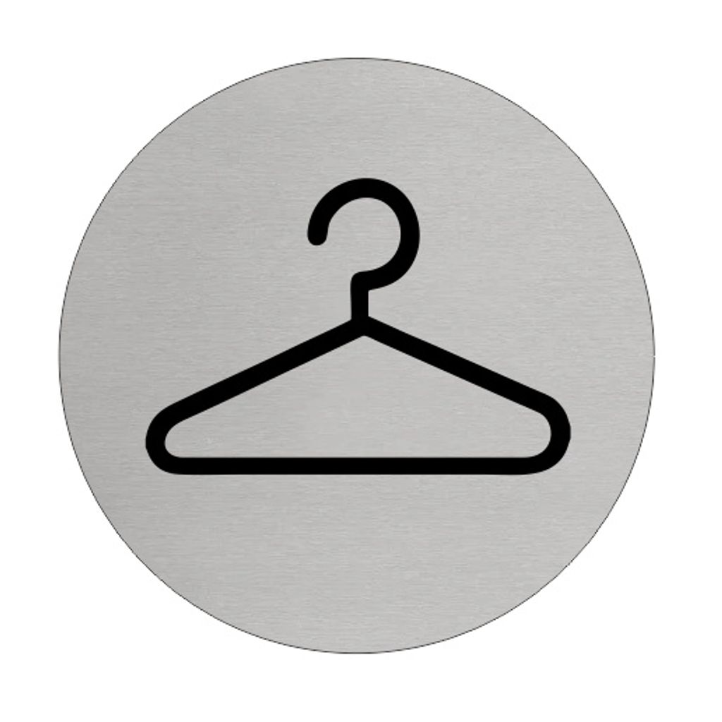 CombiCraft Aluminium Türschild 'Garderobe' - Ø75mm mit 3M-Klebeband