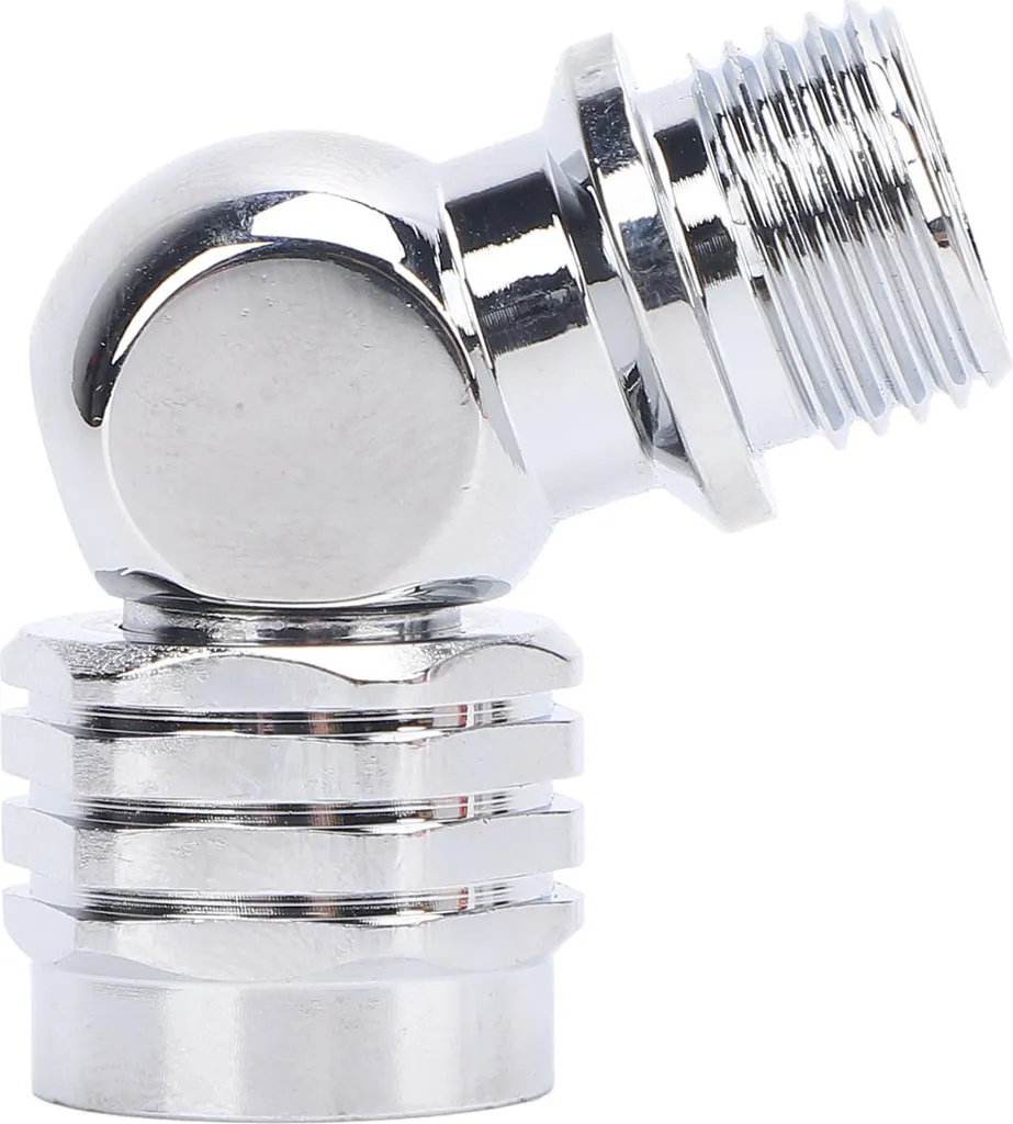 Raccord de détendeur de plongée pivotant 110 degrés en inox argenté