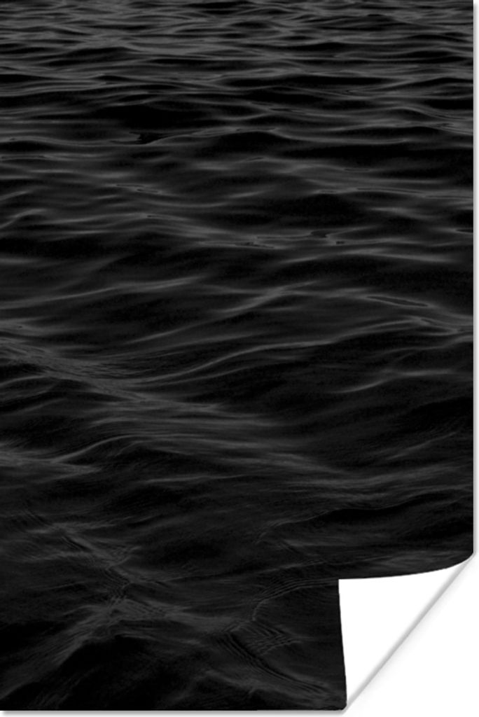 MuchoWow Poster Wellen - Wasser - Schwarz - Weiß 80x120 cm - Papierdruck