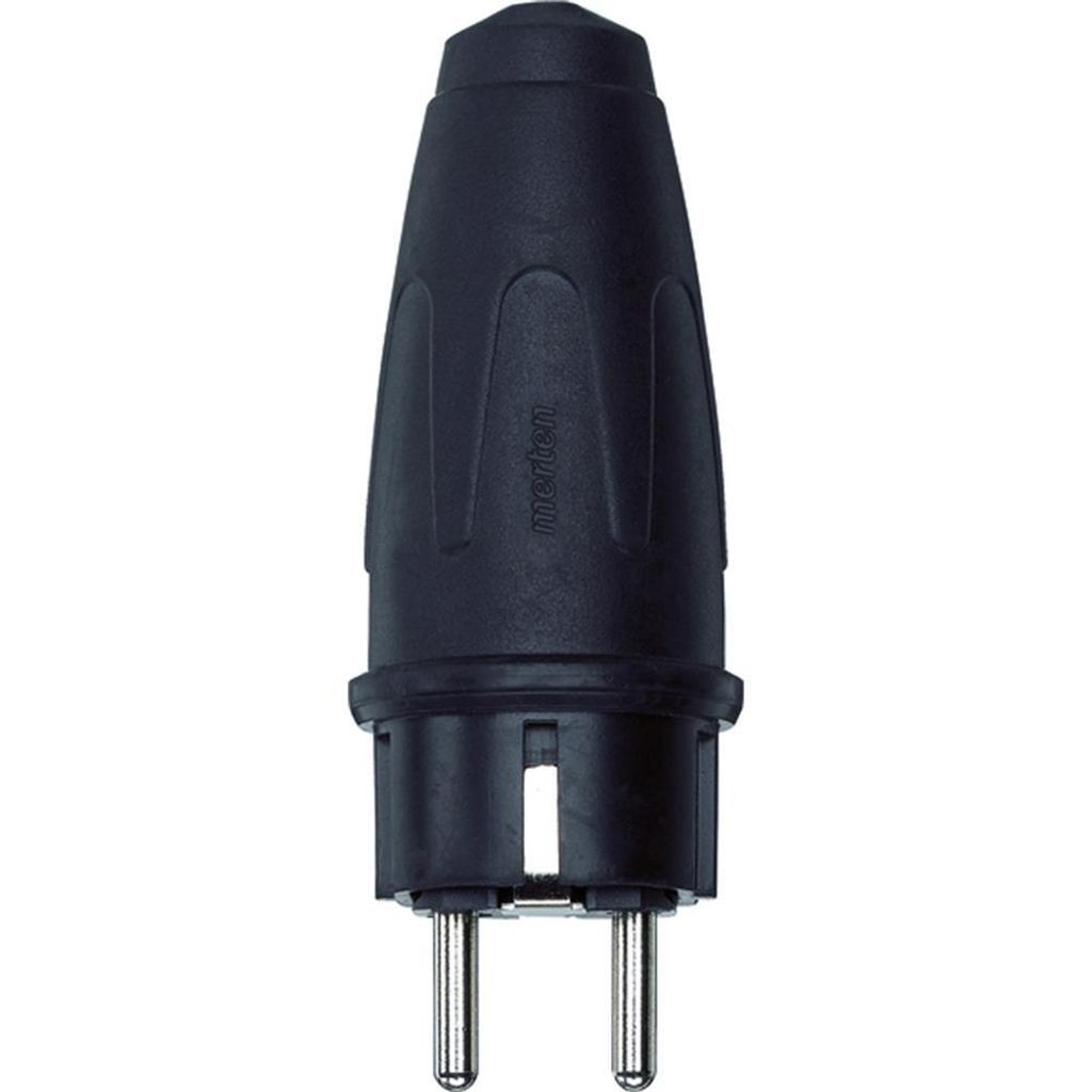 MERTEN Schutzkontakt-Stecker Gummi IP44 ger sw
