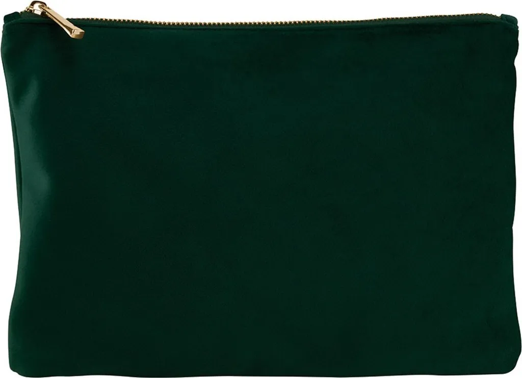 Bagbase - Borsa per accessori, tinta unita, velluto PC6975 (S) (Verde smeraldo scuro)