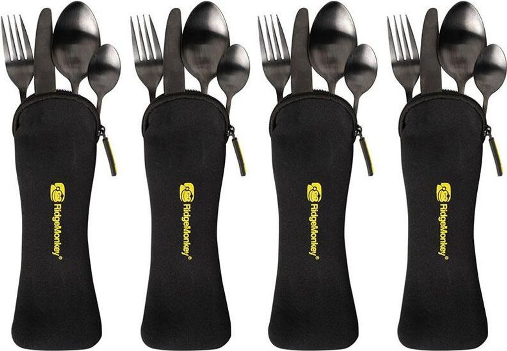 RidgeMonkey DLX Cutlery Set Four Pack