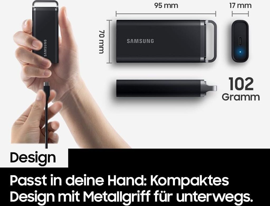 Samsung SSD 8TB Portable T5 EVO USB3.2 Gen.1 Black retail Produktbild 14