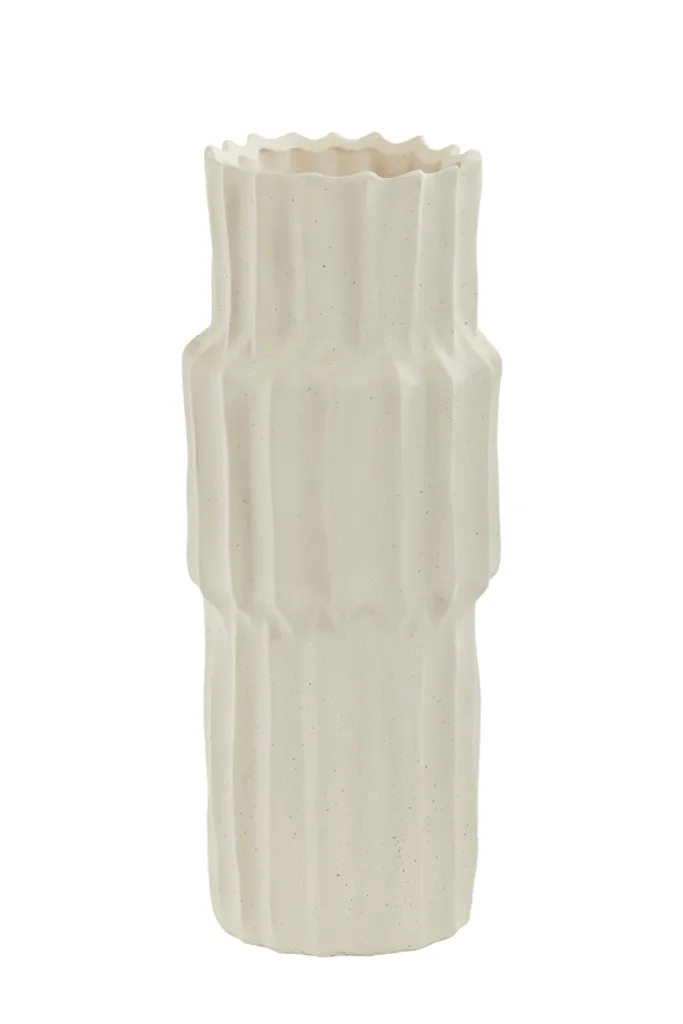 Grand vase crème pour fleurs séchées LONGA mini - Céramique 36 cm