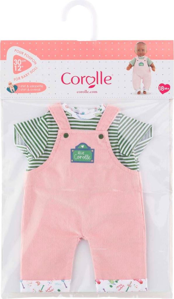 Corolle Puppenkleidung T-Shirt und Latzhose für Babypuppe 30cm - Weekend in Paris