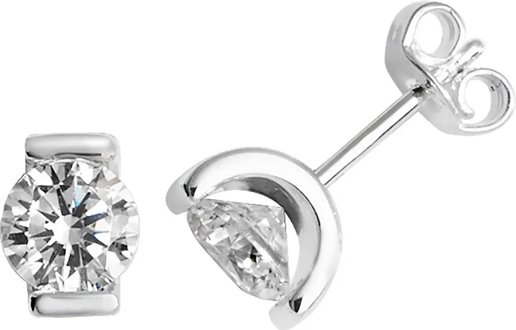 Puces d'Oreilles en Argent 925 pour Femme avec Zirconium Brillant 8mm
