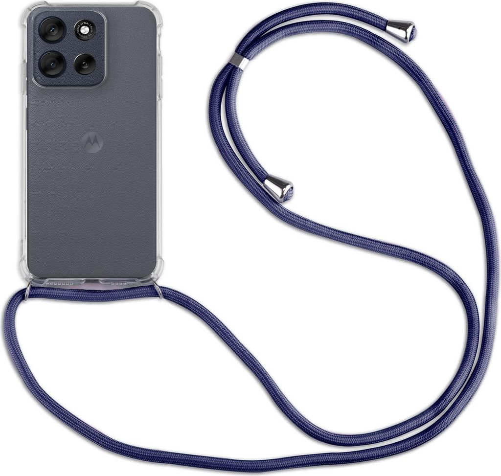 Handykett für Motorola Moto G56 5G Hülle mit Kordel Handyhülle mit Band in Blau