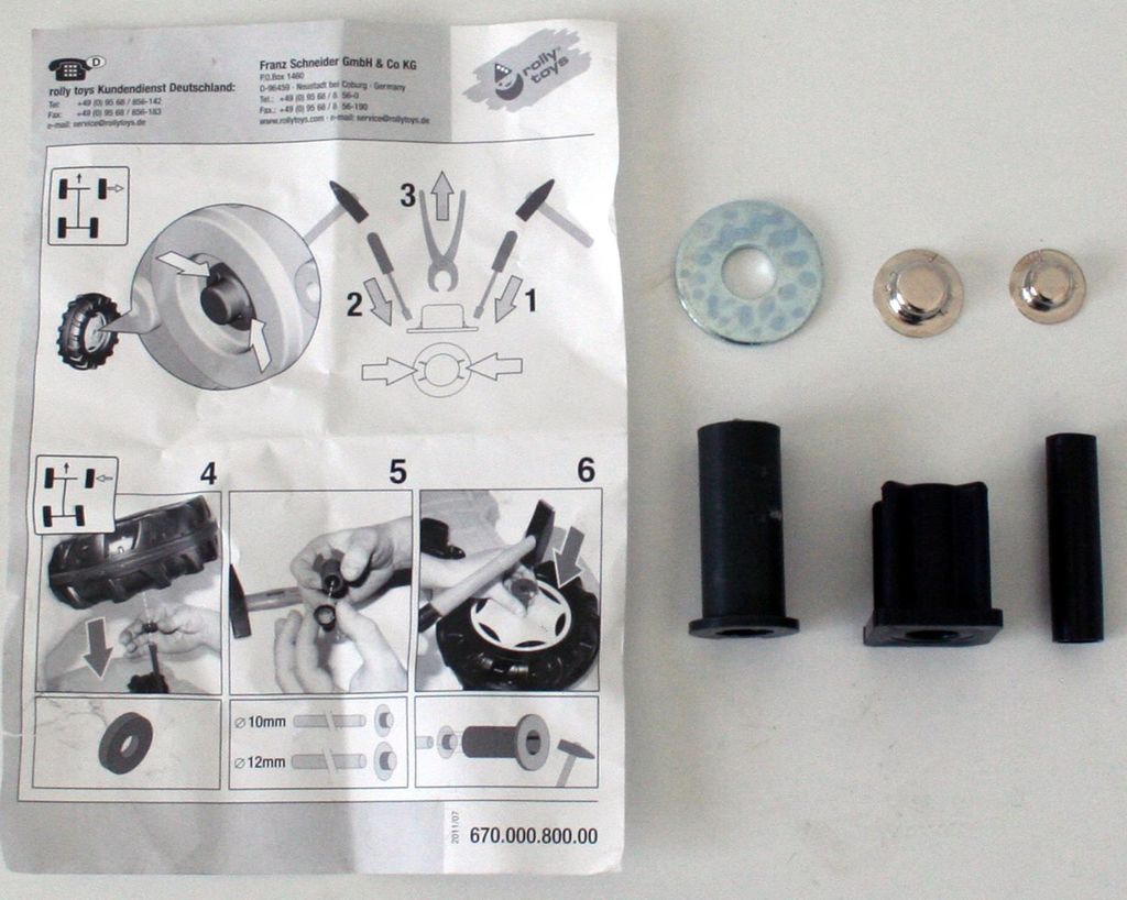 Rolly Toys Montagebeutel Rädermontage für RollyKid Immagine del prodotto 
