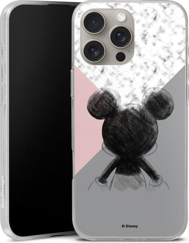 DeinDesign Handyhülle für Apple iPhone 16 Pro Max Silikon Hülle Case Smartphone Schutzhülle Disney Marmor Mickey Mouse