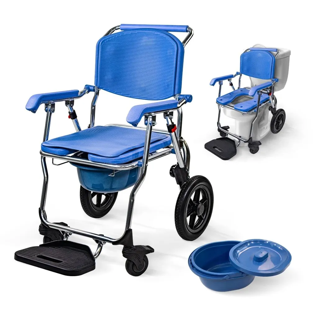 Fauteuil roulant de toilette Mobiclinic Babor en aluminium pliant