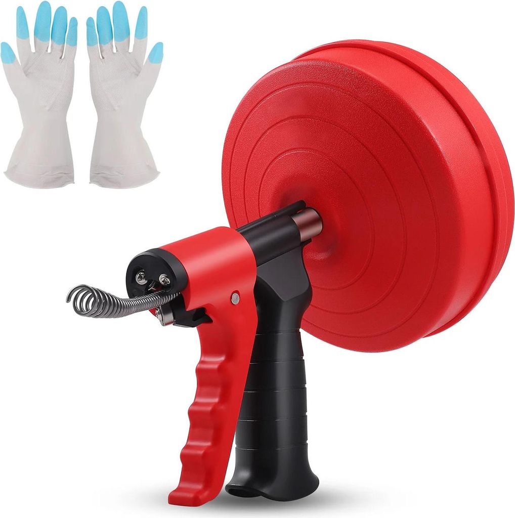 Abflussreiniger - Rohrreinigungsspirale - 10 m Extra Lang - Bohrmaschinen-Aufsatz - Für Küche und Bad - Umweltfreundlich