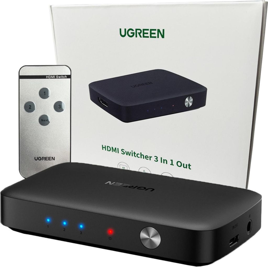 UGREEN HDMI Switcher 3 In 1 Out 4K Produktbild 