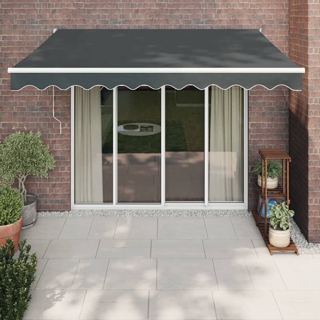 The Living Store Elektrische Markise mit Kurbel Anthrazit 3x2,5 m