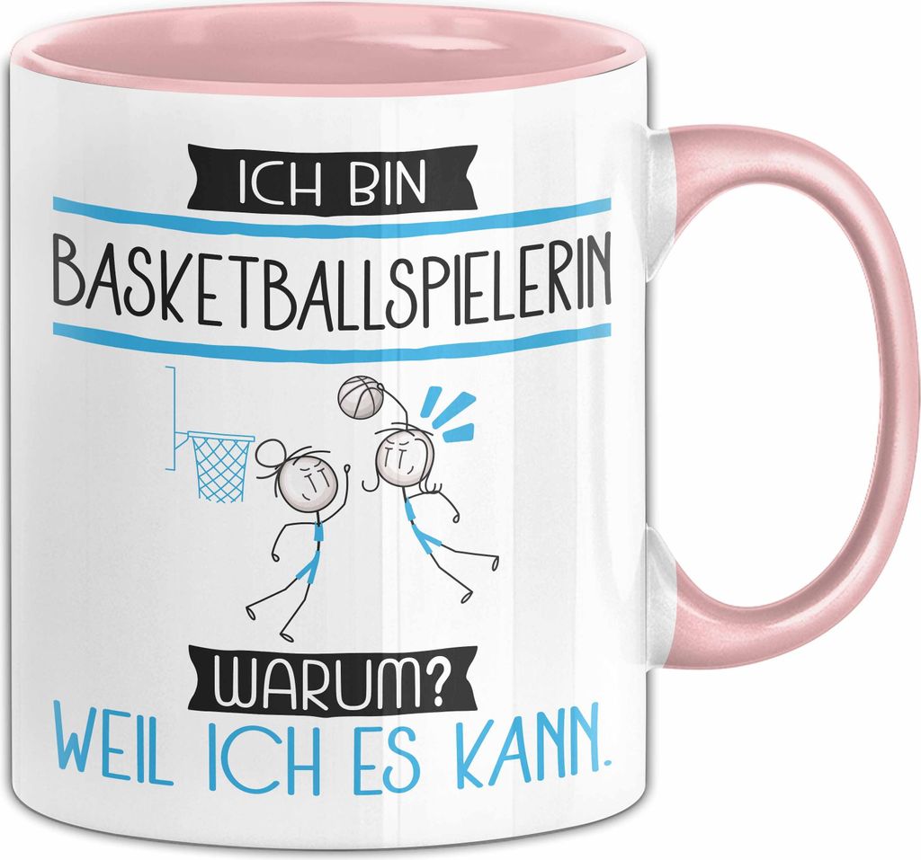 Basketballspielerin Tasse Geschenk Ich Bin Basketballspielerin Warum Weil Ich Es Kann Geschenkidee Geburtstag (Rosa)