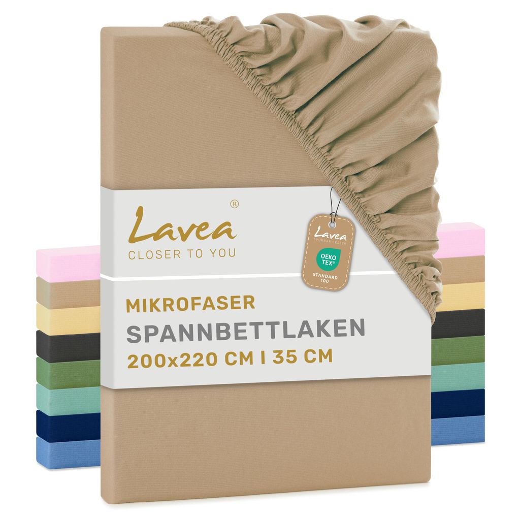 Lavea® 1er Set Spannbettlaken 200x220 cm aus Mikrofaser, Produktbild 