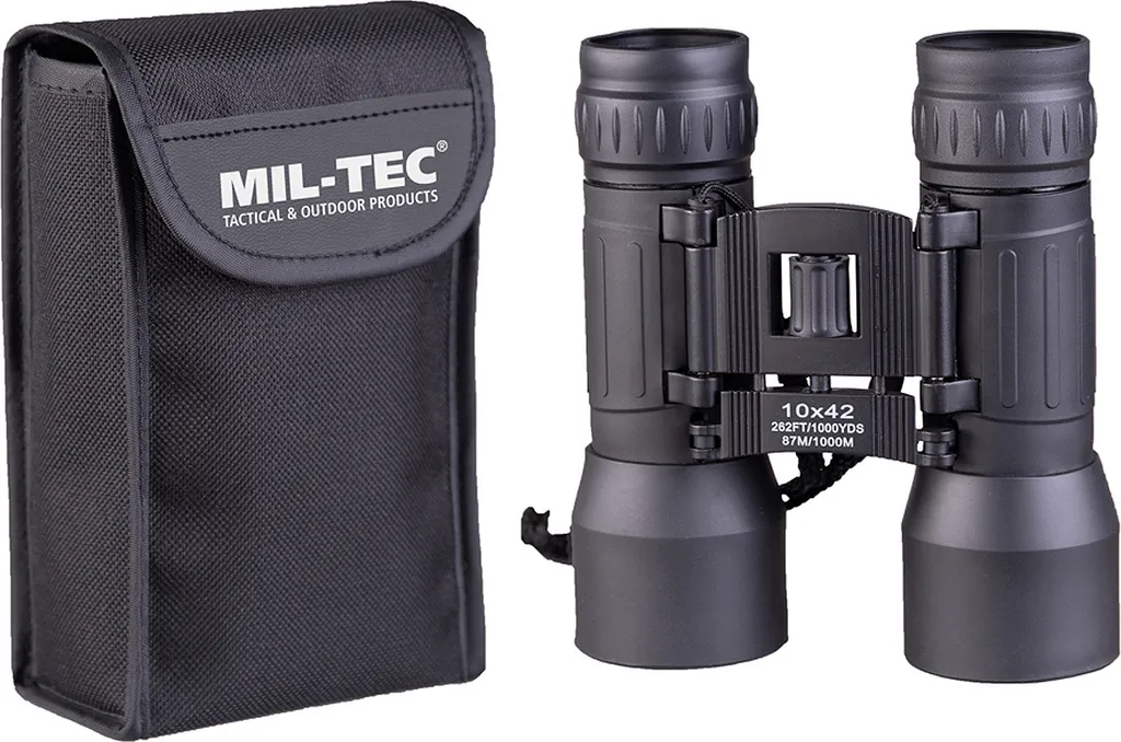 Jumelles pliables 10x42 noir avec optiques traitées et vision nocturne