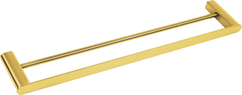 Balneo | Doppel Handtuchstange Edelstahl gold | Handtuchhalter 60 cm QARX Rostfrei | Badetuchstange für Badezimmer