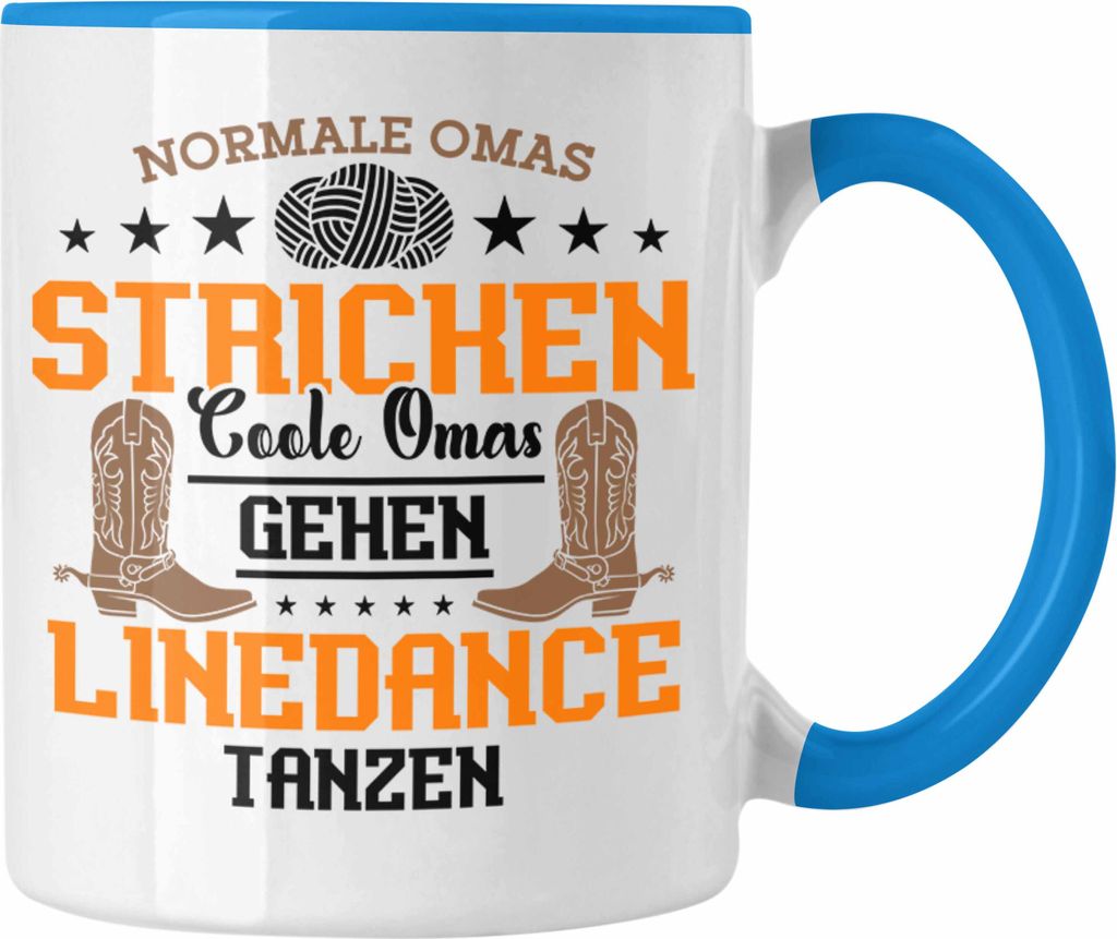 Trendation - Lustige Tasse für Line Dance Oma Geschenk (Blau)