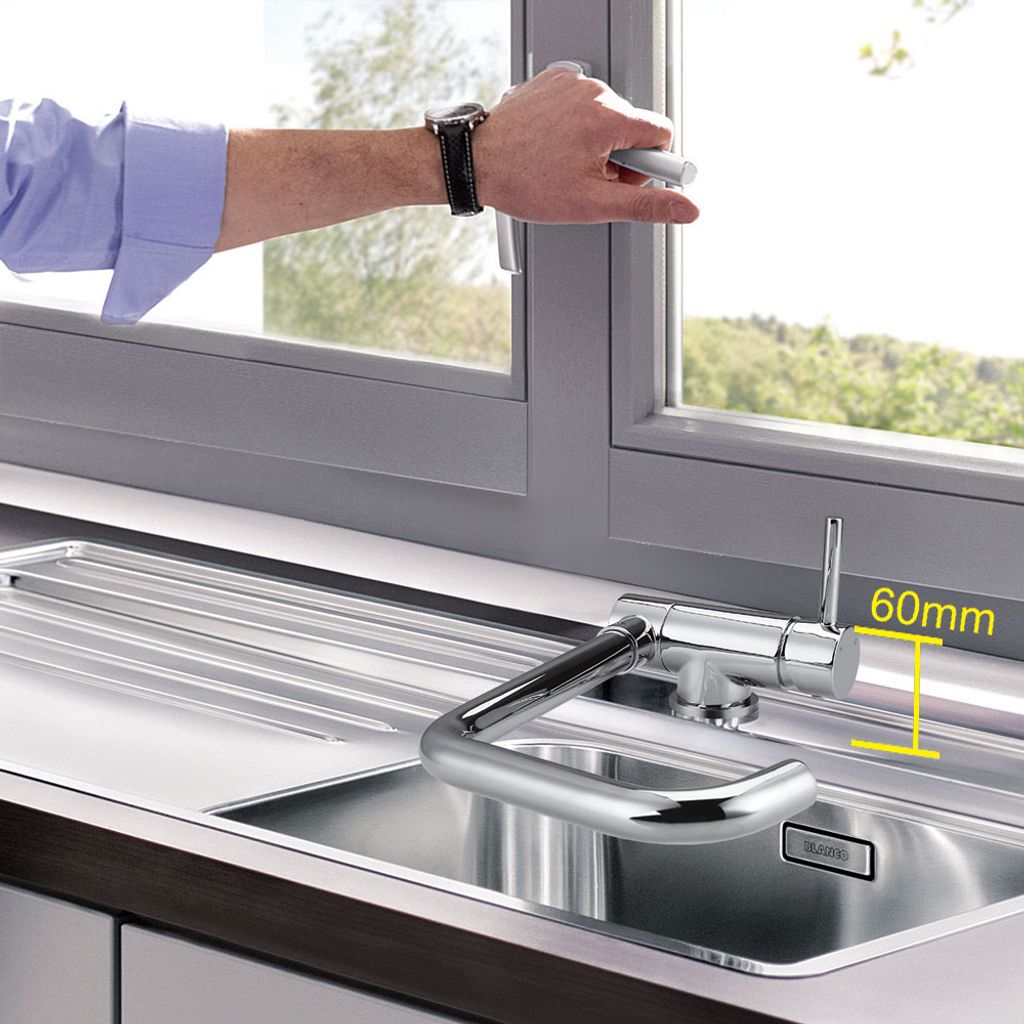 360° Vorfenster Klappbar Wasserhahn Küchenarmatur Unterfenster Spültischarmatur 