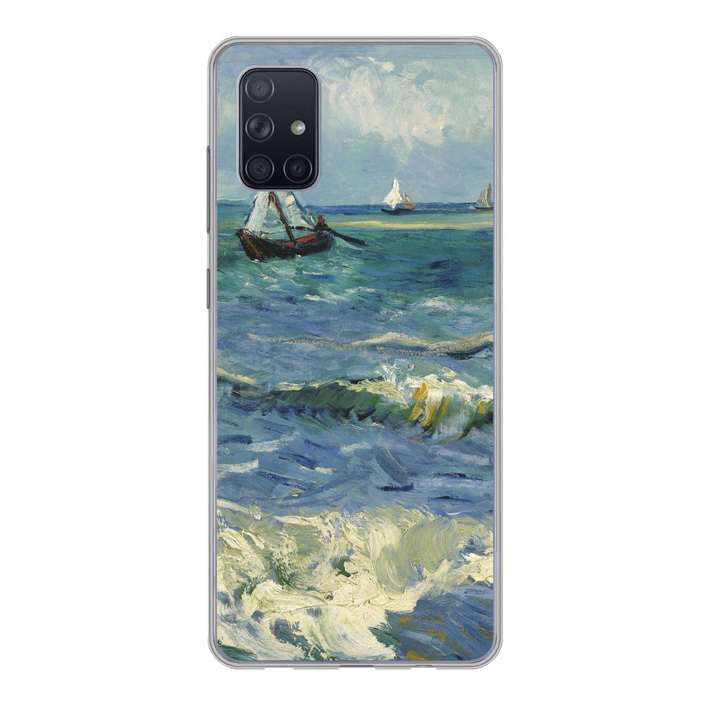MuchoWow Handyhülle Schutzhülle Hülle für Samsung Galaxy A71 Meereslandschaft bei Les Saintes-Maries-de-la-Mer - Vincent van Gogh Silikon Sof...