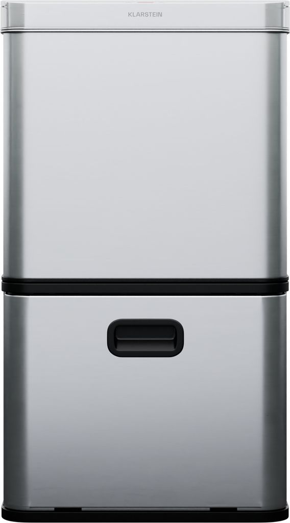 Klarstein Touchless Sensor-Mülleimer - 56L Küchen-Abfalleimer mit Bewegungssensor, 3-in-1-Mülleimer, Trennsystem, Soft-Close, Edelstahl, hygienisch