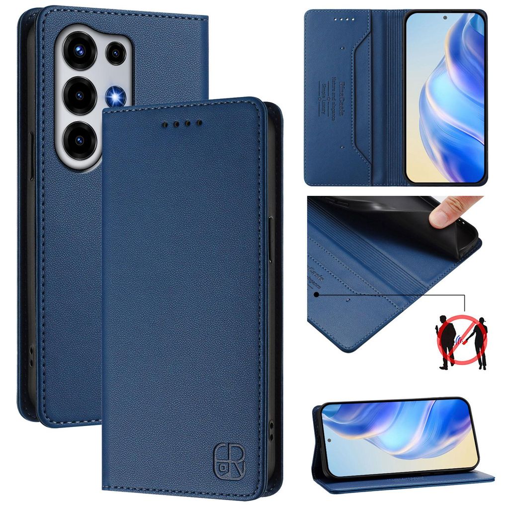 Lederhülle für itel Super 26 Ultra Hülle Flip Brieftasche Kartenfächern Ständer Schutzhülle Blau