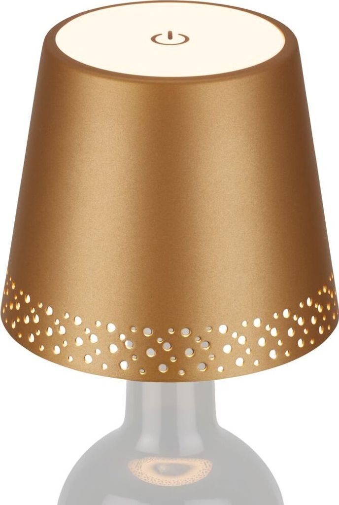 LED Akku-Flaschenlicht, gold-matt,1xLED-Modul/2,6W Produktbild 