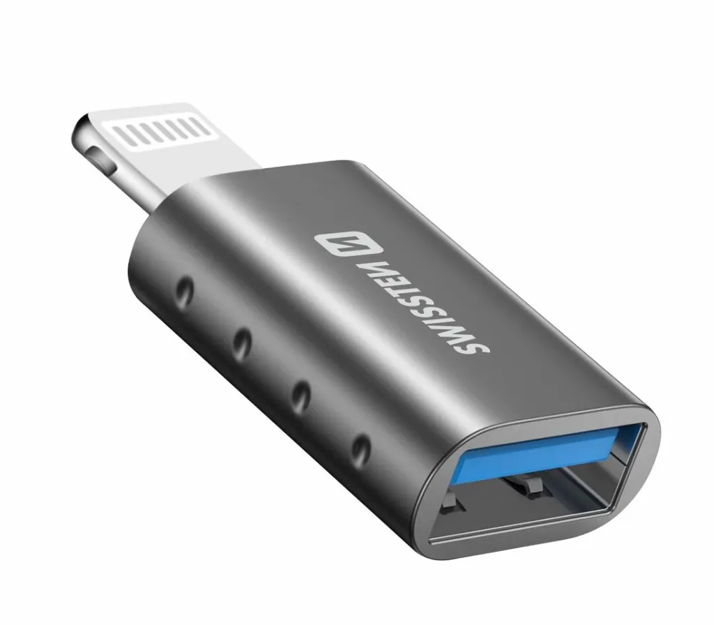 Adattatore Lightning / USB OTG per trasferimento dati e ricarica, Swissten - Nero - 7