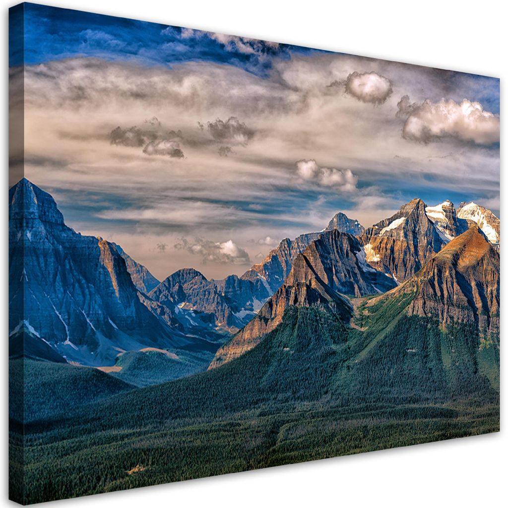 Leinwandbild Berglandschaft Natur 60x40 Feeby Grau bild für die wand bereit zum aufhängen