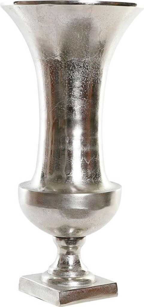 Vase Home ESPRIT Silberfarben Aluminium Moderne Glas 24 x 24 x 49 cm