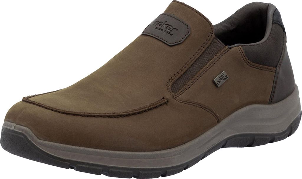 Rieker Herren Sneaker aus Leder mit Gummizug loser weicher Einlage 03651, Größe:47 EU, Farbe:Braun