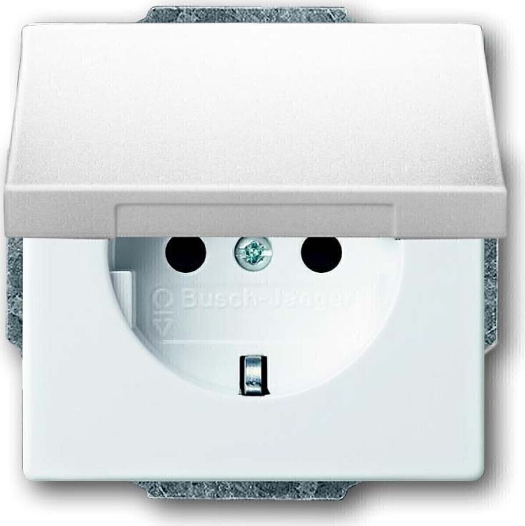 Busch-Jaeger SCHUKO stopcontact, type F, met klapdeksel, Productafbeelding 