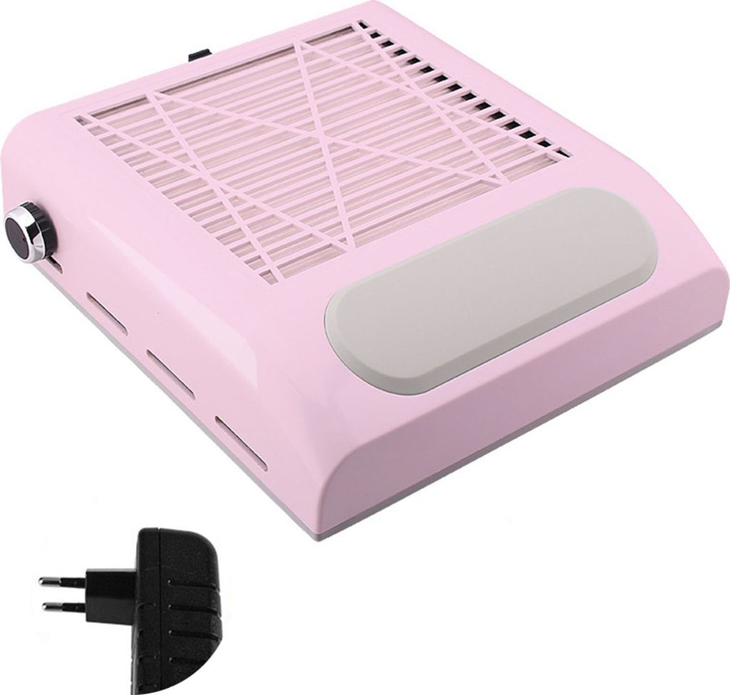 MODFU Profi Saubabsaugung für Nage, 80W Nagelstaubsauger Nagelstaubsammler Beutellos Mit Lüfter Filter Maniküre Pediküre Rosa