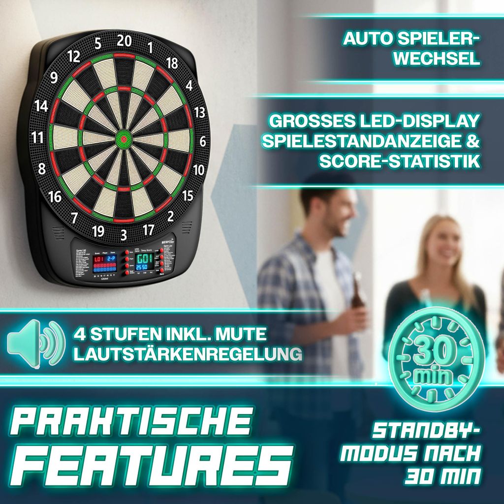 DartPro - DAS ORIGINAL - Dartscheibe Mit Pfeilen -  Produktbild-Vorschau 5