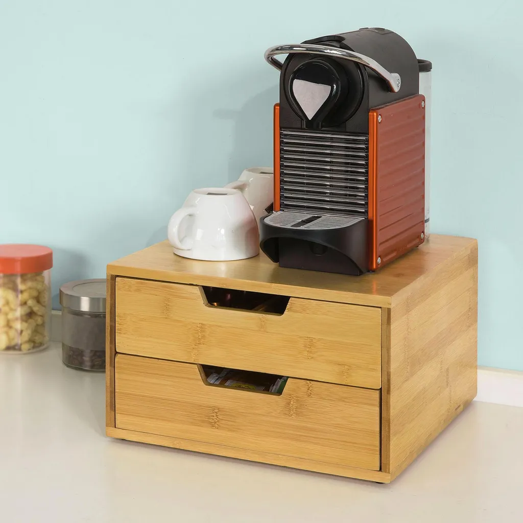 Boîte à café en bambou robuste : rangement écologique multi-usages
