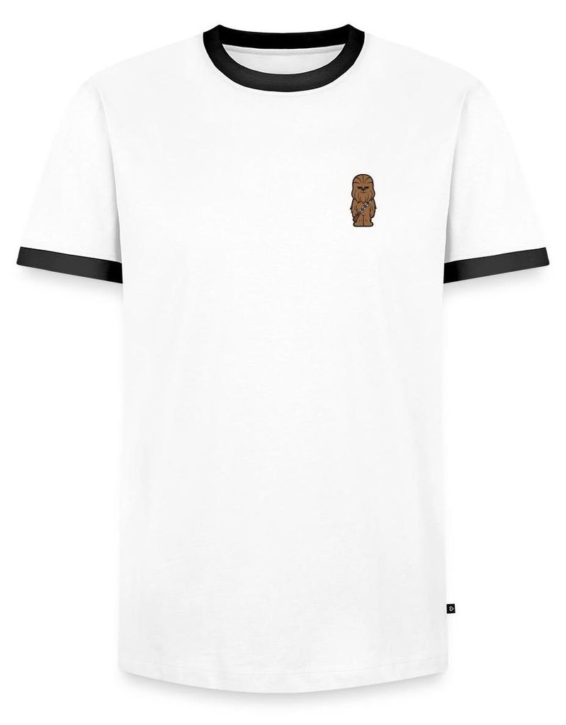 Star Wars Chewbacca Chestprint Männer Kontrast T-Shirt, M, Weiß/Schwarz