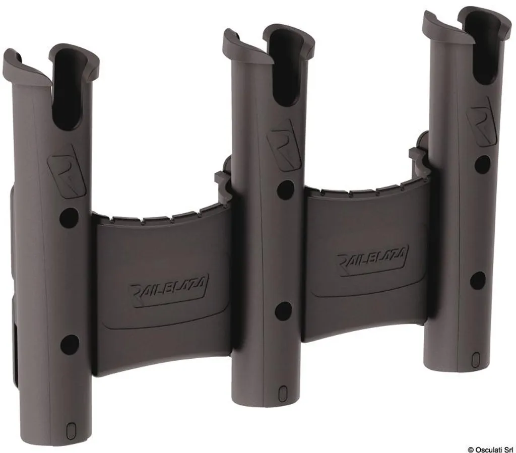 Porte-Cannes Triple de Pêche Osculati RodStow Noir pour Bateau et Kayak
