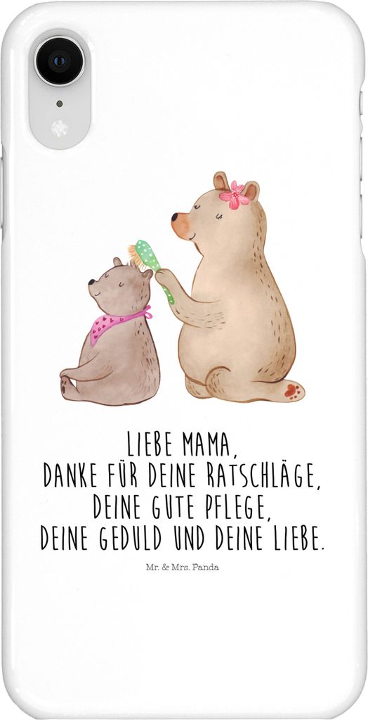 Mr. & Mrs. Panda Iphone XR Handyhülle Bär Kind - Weiß - Geschenk, Mama, Muttertag, Mutter, Premium Kunststoff, Tochter, Bären, Handy Case