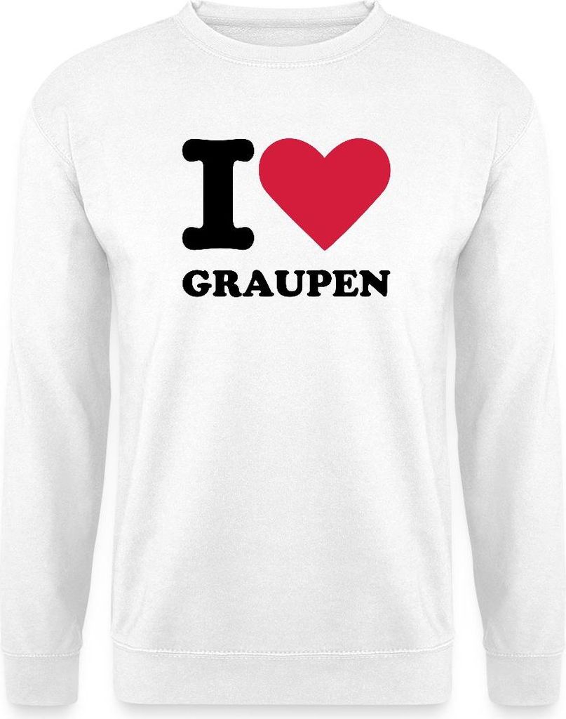 Spreadshirt Stromberg Mit Spruch I Love Graupen Uni Pullover, M, Weiß