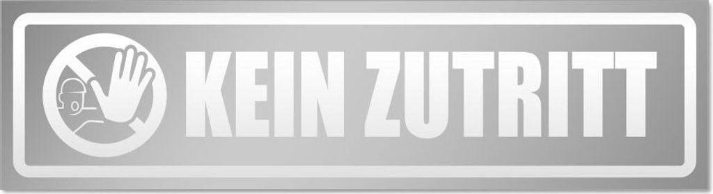 Kiwistar Kein Zutritt Piktogramm invertiert Magnetschild Schild magnetisch - 30cm Silber - Magnetfolie für Auto PKW Kfz