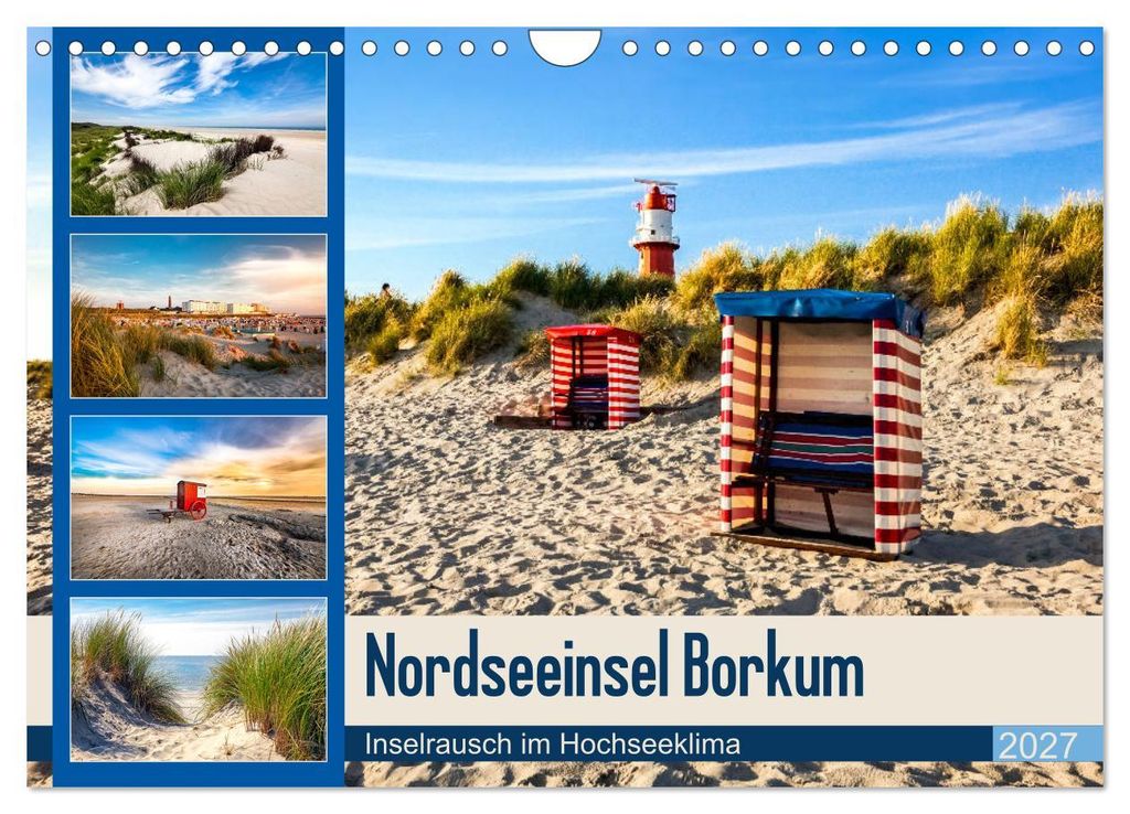 Nordseeinsel Borkum - Inselrausch im Hochseeklima (Wandkalender 2027 DIN A4 quer), CALVENDO Monatskalender