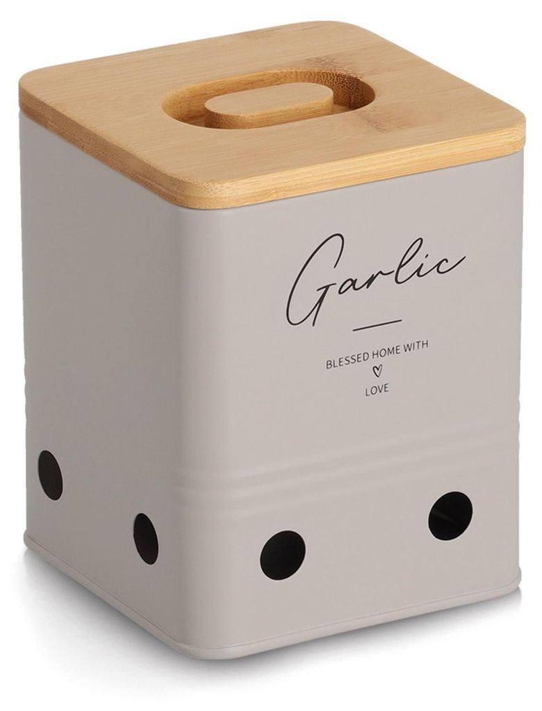 ZELLER 19410 Vorratsdose GARLIC aus Metall, greige, ca. Produktbild 