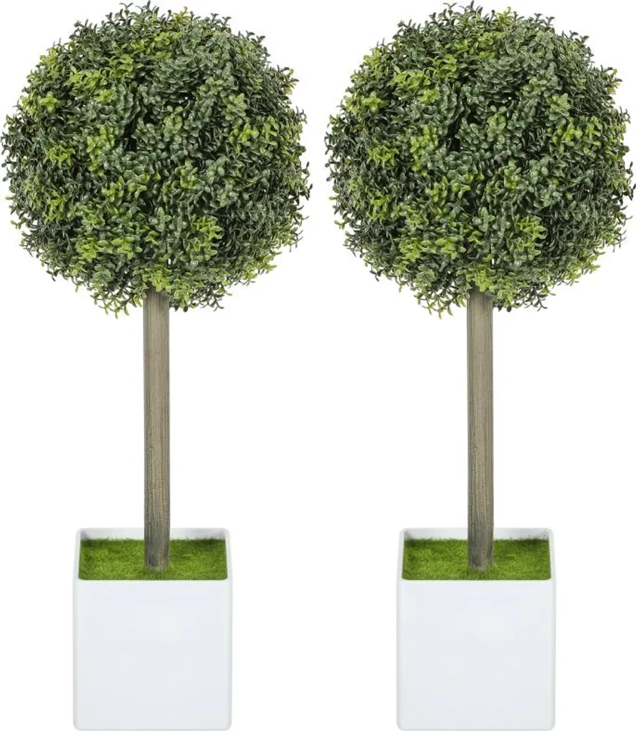 Plante Artificielle en Pot : Paire de Buis Topiaires 45 cm Fortuna Lai