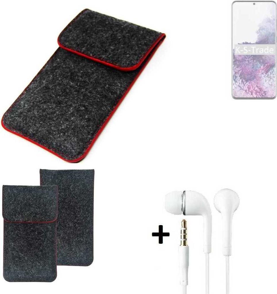 K-S-Trade Handy Schutz Hülle kompatibel mit Samsung Galaxy S20 Ultra Schutzhülle Handyhülle Filztasche Pouch Tasche Case Sleeve Filzhülle