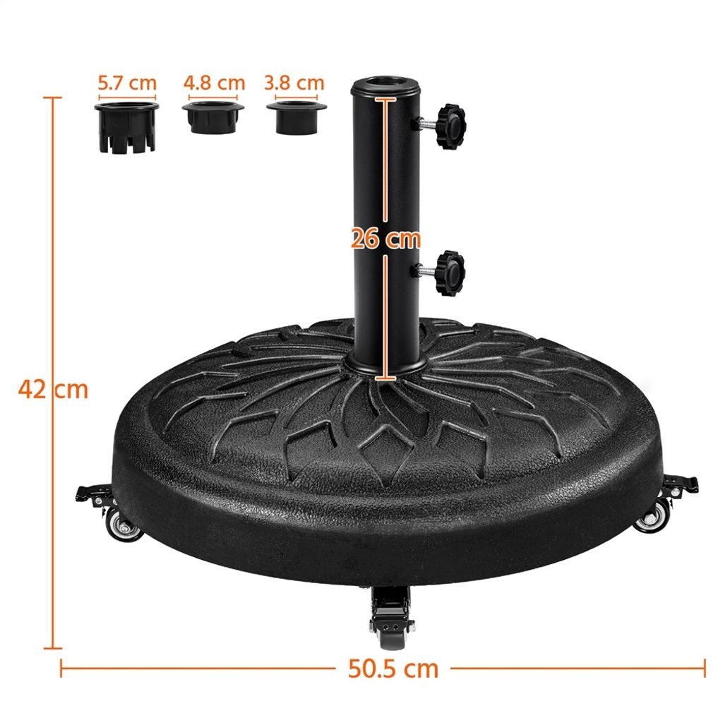 Yaheetech Sonnenschirmständer Mit Rollen – 20,6 Kg, ø50,5 Cm, Für Schirmstangen 34/38/48 Mm, Wetterfest, Bronze – Für Garten, Balkon & Strand Yaheetech Sonnenschirmständer Mit Rollen – 20,6 Kg, ø50,5 Cm, Für Schirmstangen 34/38/48 Mm, Wetterfest, Bronze – Für Garten, Balkon & Strand